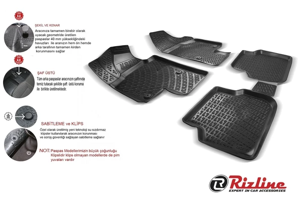 Hyundai Sonata (Non Hybrid) 2015-2020 Rizline 3D Oto Paspas - 4