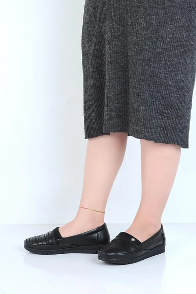 Alens K45 Hakiki Deri Kadın Düz Babet Ayakkabı - Resim 6