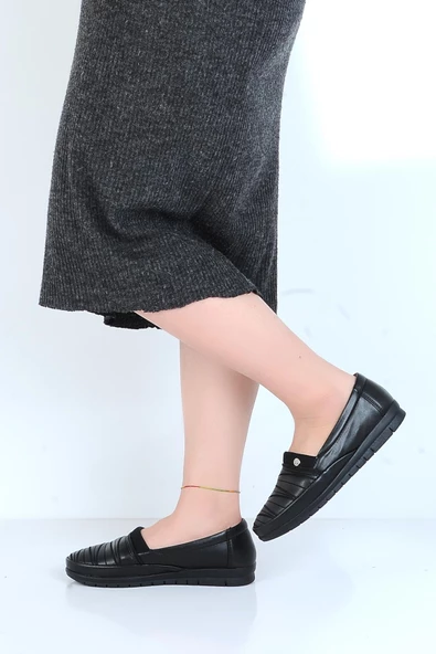 Alens K45 Hakiki Deri Kadın Düz Babet Ayakkabı - Resim 5