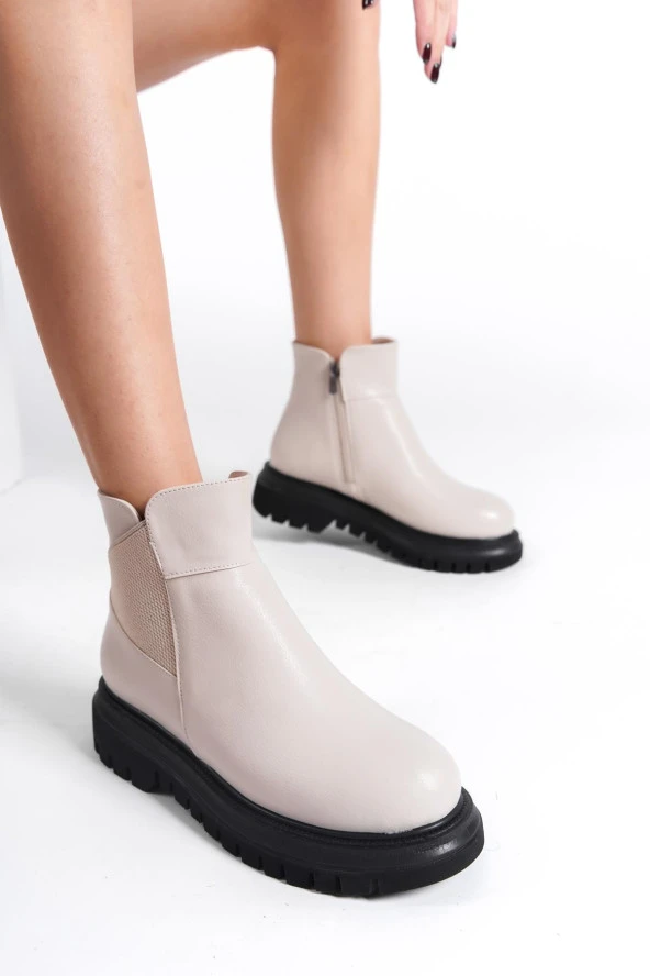 Lord Bej Mat Kalın Tabanlı Lastikli Günlük Bot - 2