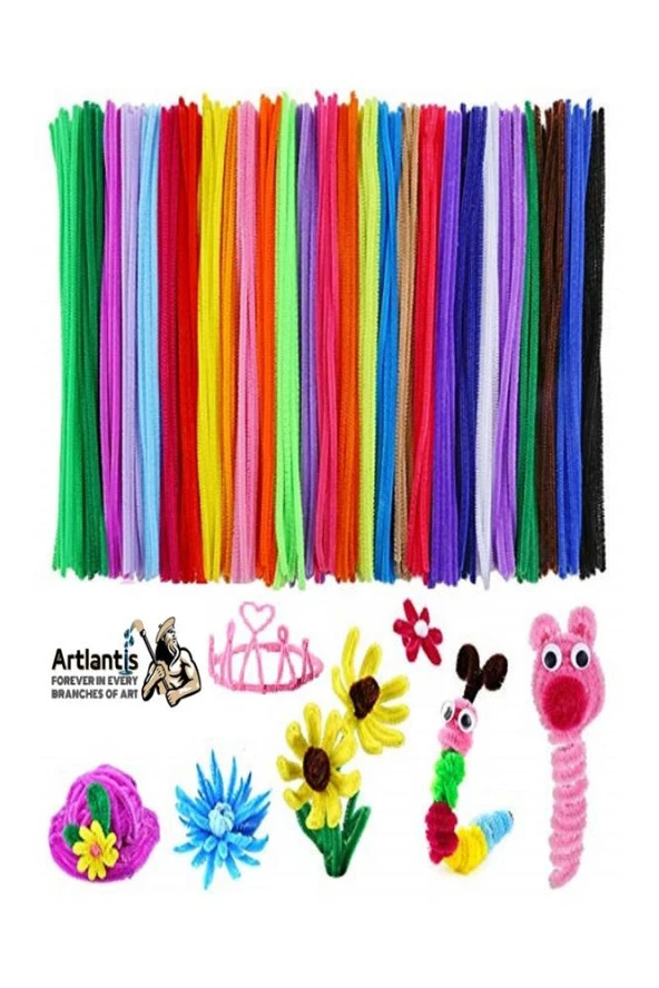 Okul Öncesi Etkinlik Seti 1 Paket Ponpon Şönil Oynar Göz Anaokulu ve Kreş Seti Pon Pon Tüylü Tel Oynargöz - 4