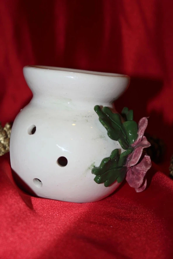 Buhardanlık Seramik Kabartma Çiçekli Buhurdanlık El İşi - 2