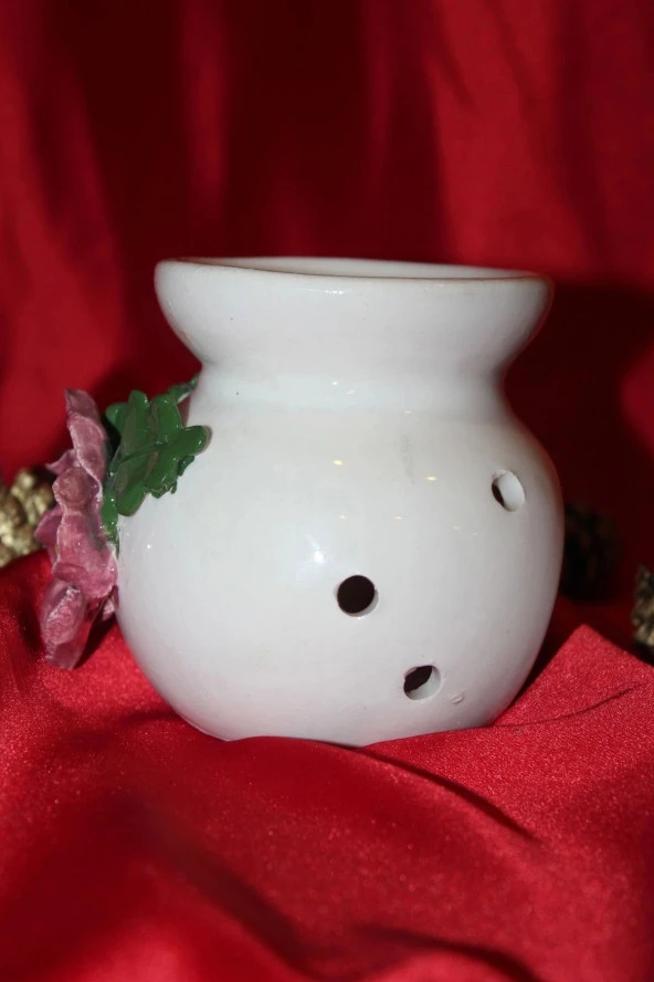 Buhardanlık Seramik Kabartma Çiçekli Buhurdanlık El İşi - 5