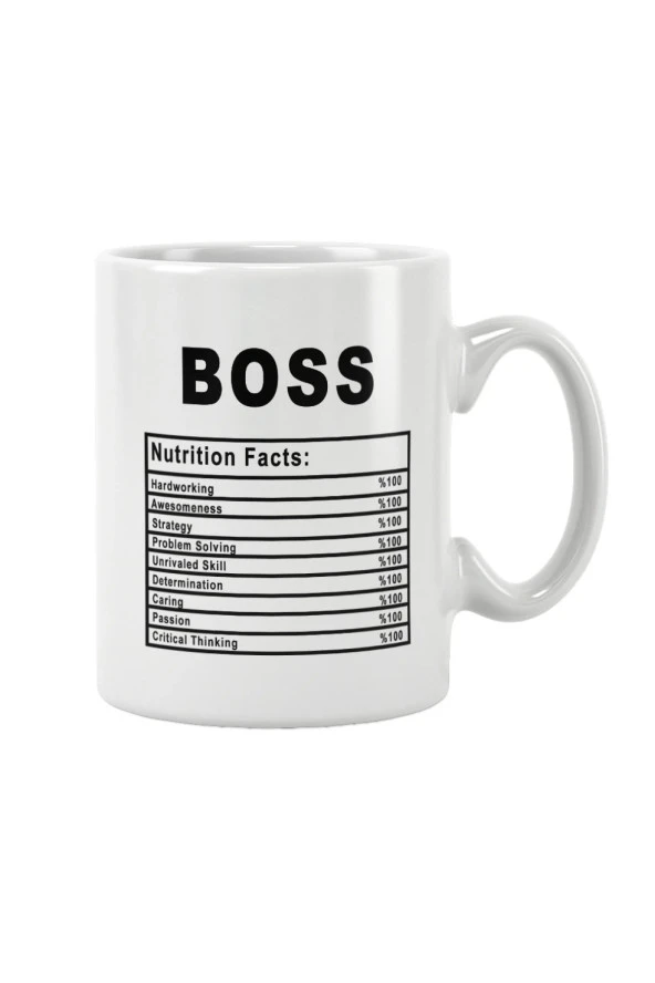 Patron Doğum Günü Hedfiye Boss Nutrition Facts Baskılı Kupa Bardak