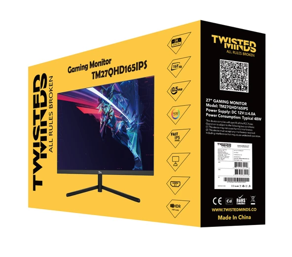 TWISTED MINDS 27" TM27QHD165IPS QHD 2K 165HZ 0,5MS HDMI DP HDR400 FAST IPS RGB GAMING MONİTÖR - 6
