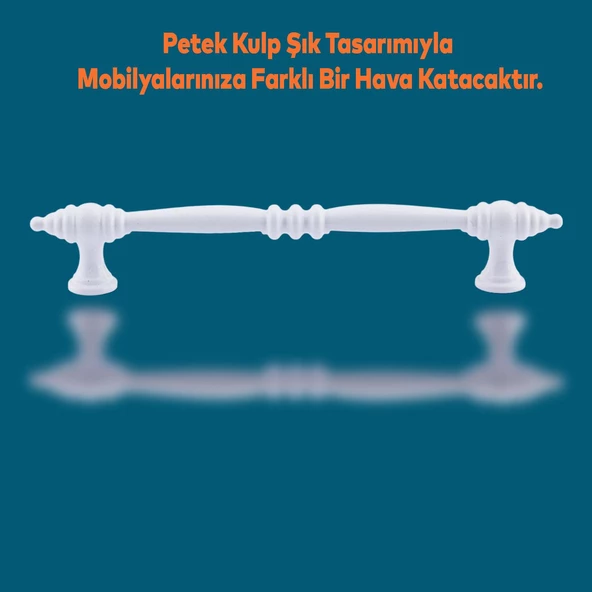 Petek Mobilya Mutfak Dolabı Ünite Çekmece Dolap Kulpları Düz Metal Kulp Kulbu Kulpu 128 Mm Beyaz - Resim 3