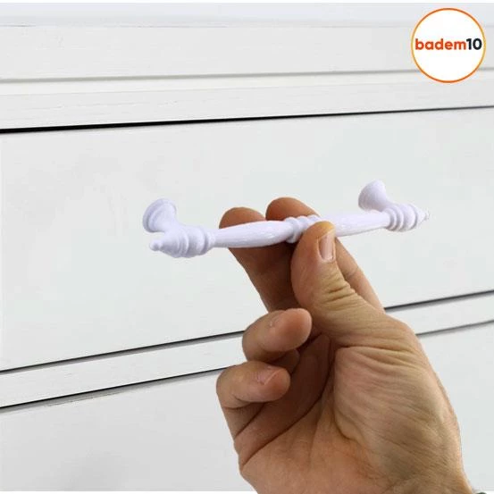 Petek Mobilya Mutfak Dolabı Ünite Çekmece Dolap Kulpları Düz Metal Kulp Kulbu Kulpu 128 Mm Beyaz - Resim 5