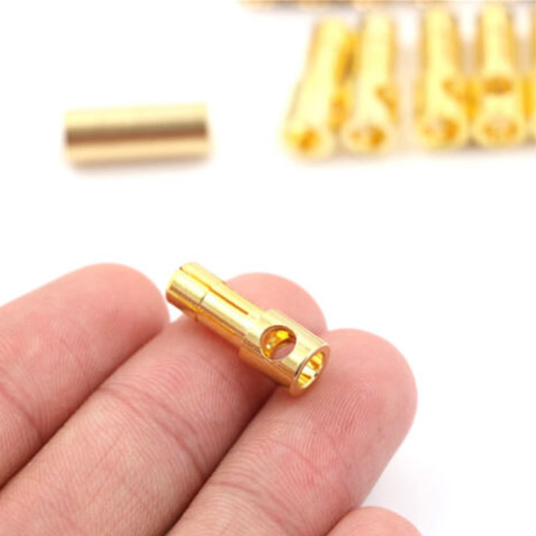 5mm Altın Kaplama Banana Dişi Erkek Soket  60A Pil Batarya Lion Bullet Plug Kablo Konnektör Esc Motor Rc - 2