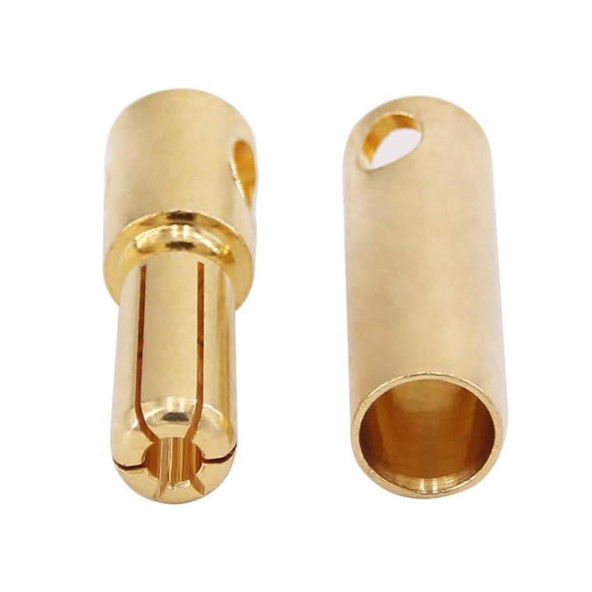 5mm Altın Kaplama Banana Dişi Erkek Soket  60A Pil Batarya Lion Bullet Plug Kablo Konnektör Esc Motor Rc - 4