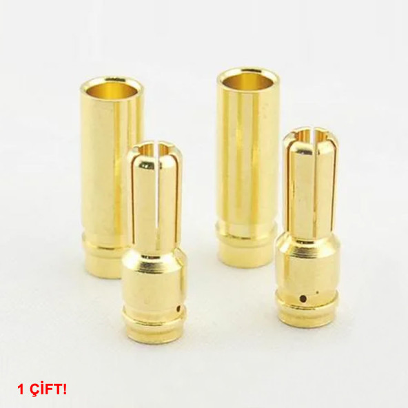 5mm Altın Kaplama Banana Dişi Erkek Soket  60A Pil Batarya Lion Bullet Plug Kablo Konnektör Esc Motor Rc - 5