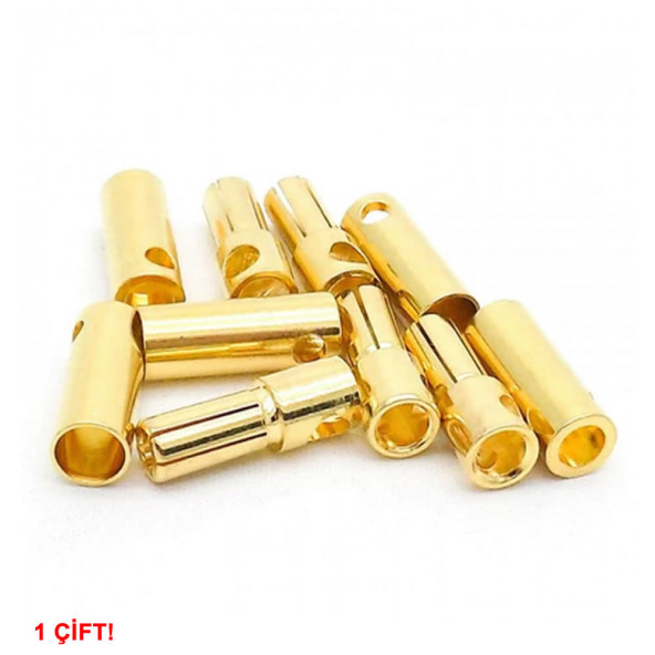 5mm Altın Kaplama Banana Dişi Erkek Soket  60A Pil Batarya Lion Bullet Plug Kablo Konnektör Esc Motor Rc - 8