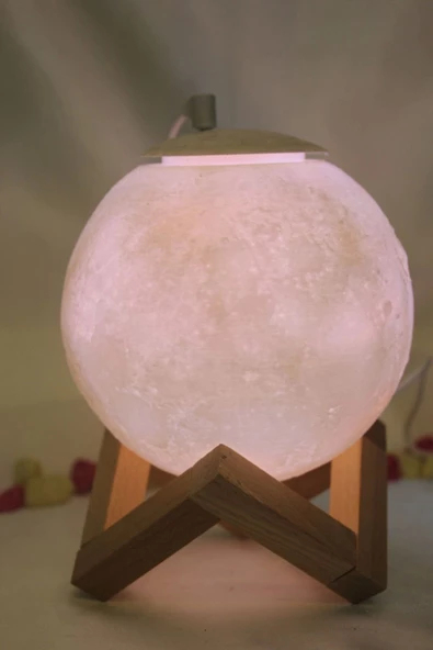 Difüzör Ay Temalı 3 Renk Led Işıklı Soğuk Buhar Nemlendirici - 6