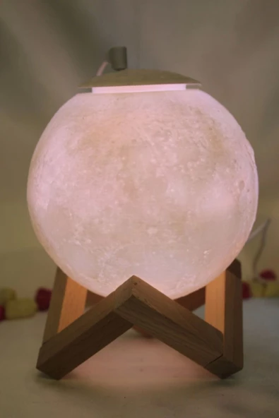 Difüzör Ay Temalı 3 Renk Led Işıklı Soğuk Buhar Nemlendirici