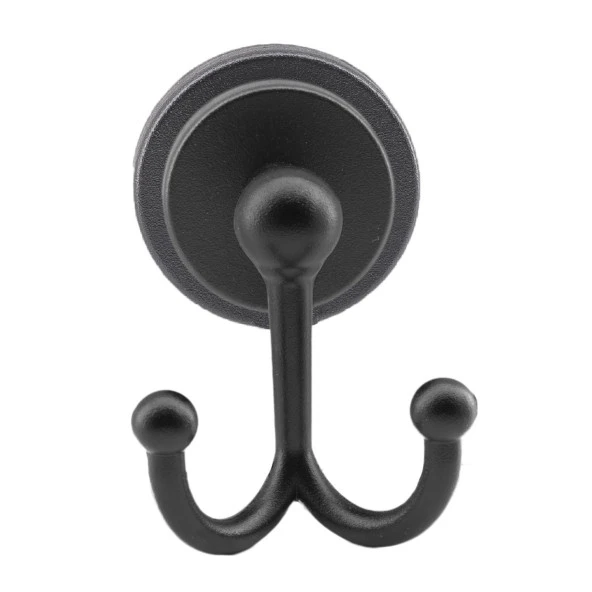 Yapışkanlı Siyah Renk Metal Sağlam Aparat Bornoz Havlu Asma Askı Banyo Lavabo Çatal 2li Askılık - 5