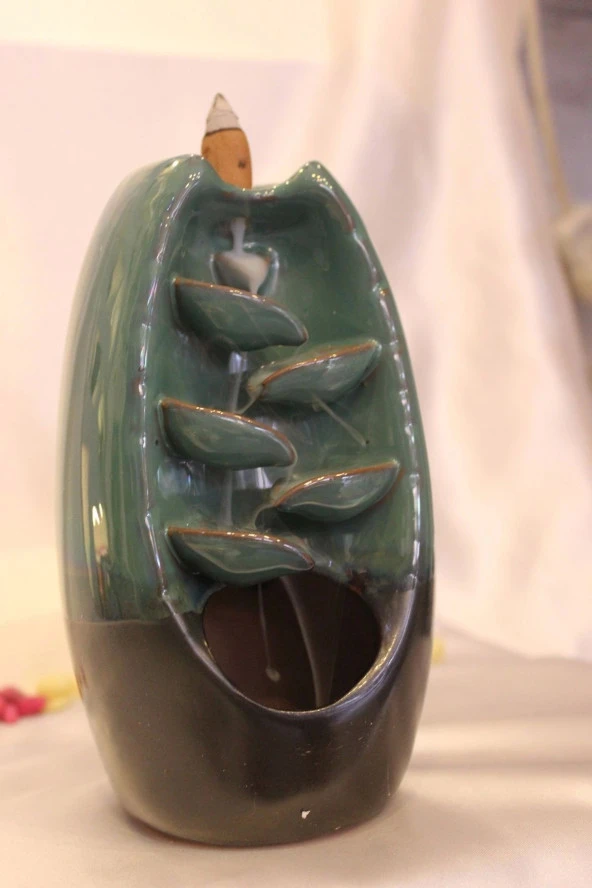 geri akış tütsülük ters akış tütsü seramik feng sui - Resim 5