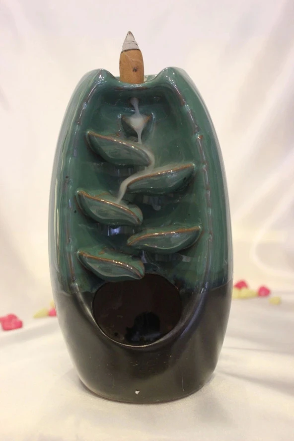 geri akış tütsülük ters akış tütsü seramik feng sui - Resim 6