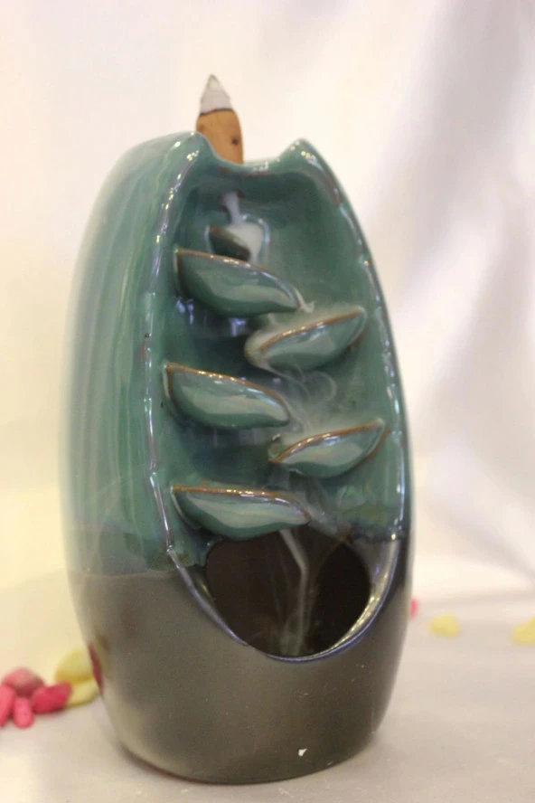 geri akış tütsülük ters akış tütsü seramik feng sui - Resim 7