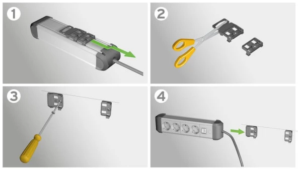 Brennenstuhl Premium-Alu-Line 6 Soketli 2 Adet 3.1 Hızlı Şarj USB' li Uzatma Priz Anahtarlı 3 Metre - 4