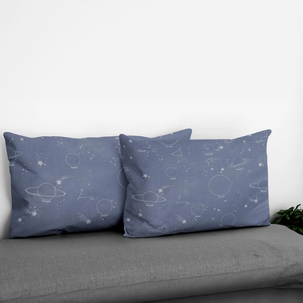 Soley | Galaxy | %100 Pamuklu 2'li Yastık Kılıfı Seti - 2