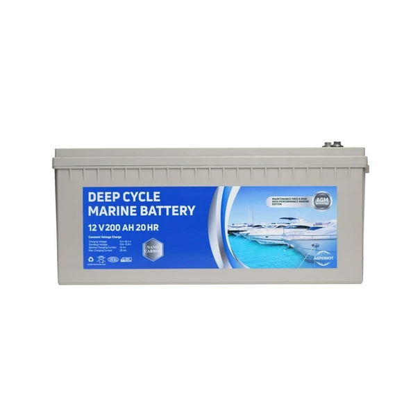 Agromot Deep Cycle Jel Marin Akü 200Ah 12v