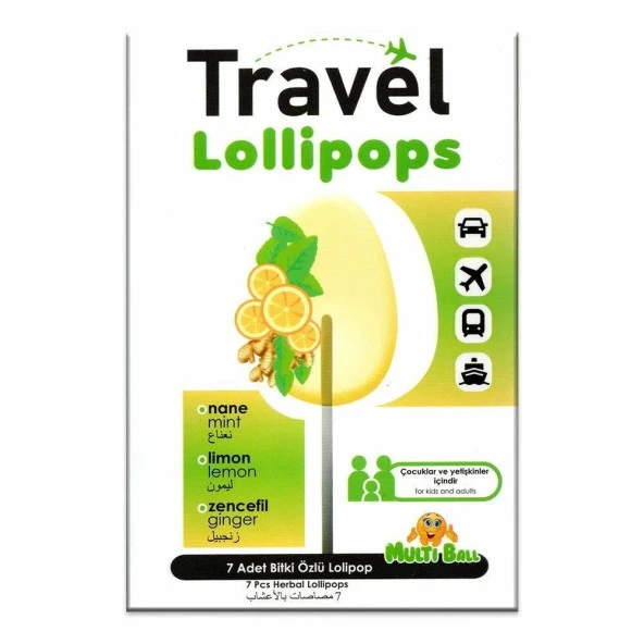 MULTİBALL TRAVEL LOLLİPOPS  7 ADET