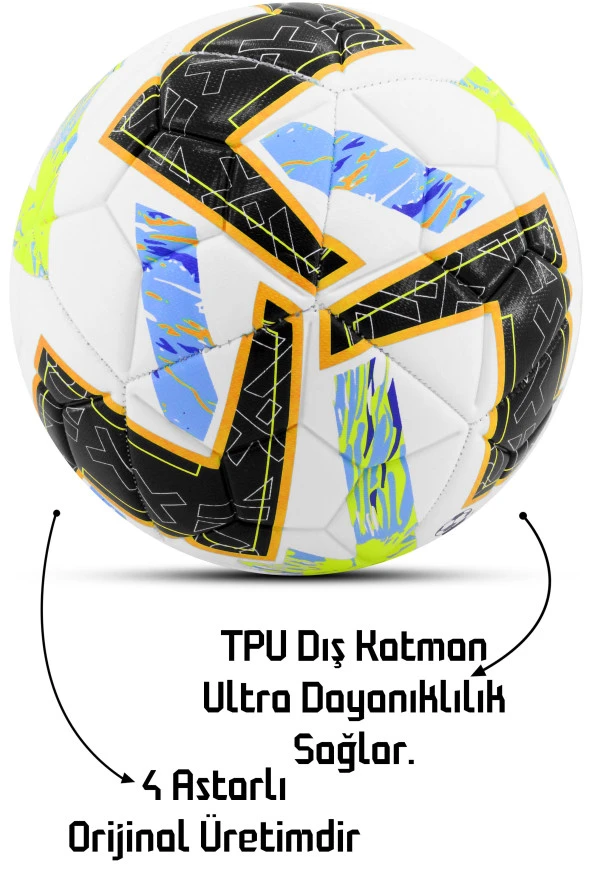 Telvesse Orijinal Futbol Topu Lightning Sert Zemin Halı Saha Futbol Topu Hibrit No:5 - 2