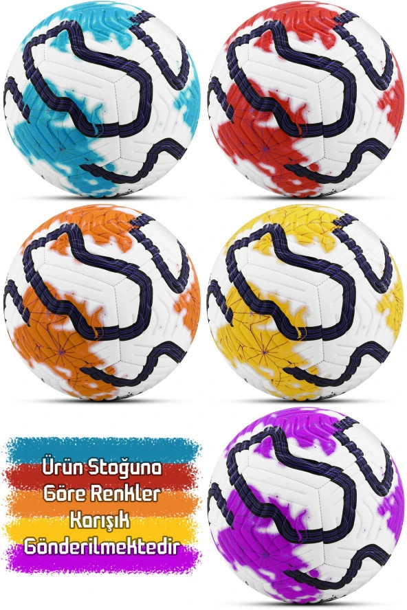 Orijinal Futbol Topu COLOR Pompalı Set Sert Zemin Halı Saha Futbol Topu Hibrit No:5 - 2