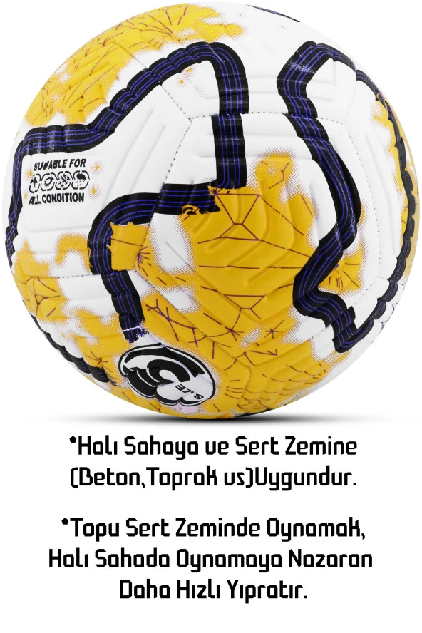 Orijinal Futbol Topu COLOR Pompalı Set Sert Zemin Halı Saha Futbol Topu Hibrit No:5 - 5