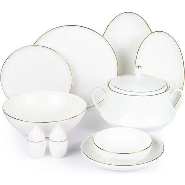 Roy King Gold Thin 55 Parça Bone China Porselen Yemek Takımı Dsn048