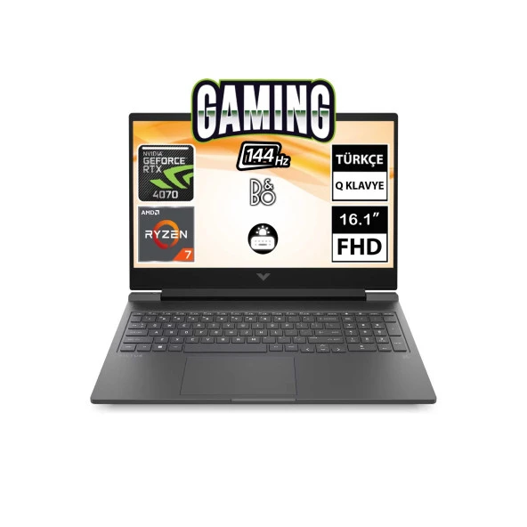 HP Victus 16-S0005NT 7Z4Q7EA03 Ryzen7 7840HS 32GB 2TBSSD RTX4070 16.1" FullHD FreeDOS Taşınabilir Bilgisayar