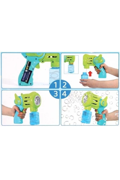 Aya Toys Pilli Köpük Tabancası 40203,Rengarenk Baloncuk Çıkaran Oyuncak Köpük Tabanca