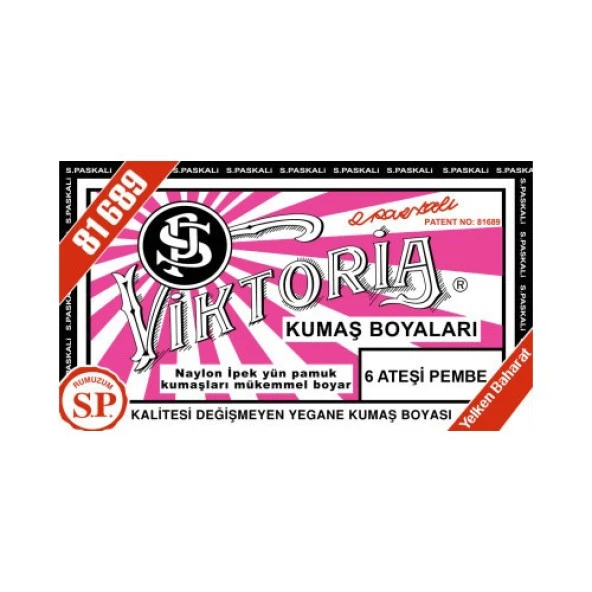 Viktoria Kumaş Boyası Ateşi Pembe - 1