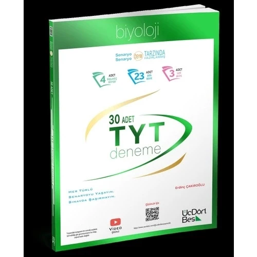 TYT BİYOLOJİ 30 DENEME ÜÇDÖRTBEŞ YAYIN