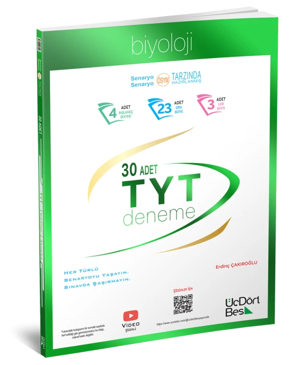 TYT BİYOLOJİ 30 DENEME ÜÇDÖRTBEŞ YAYIN