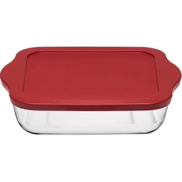 Paşabahçe 59034K Plastik Kapaklı Kare Borcam Fırın Tepsisi Küçük