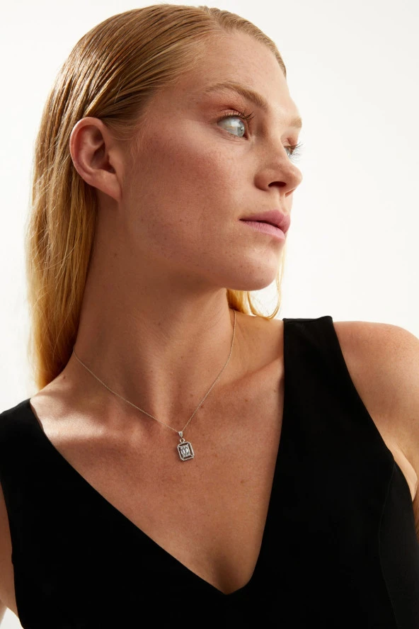 Baget Taşlı Kadın Kolye Pdmz10 - 2