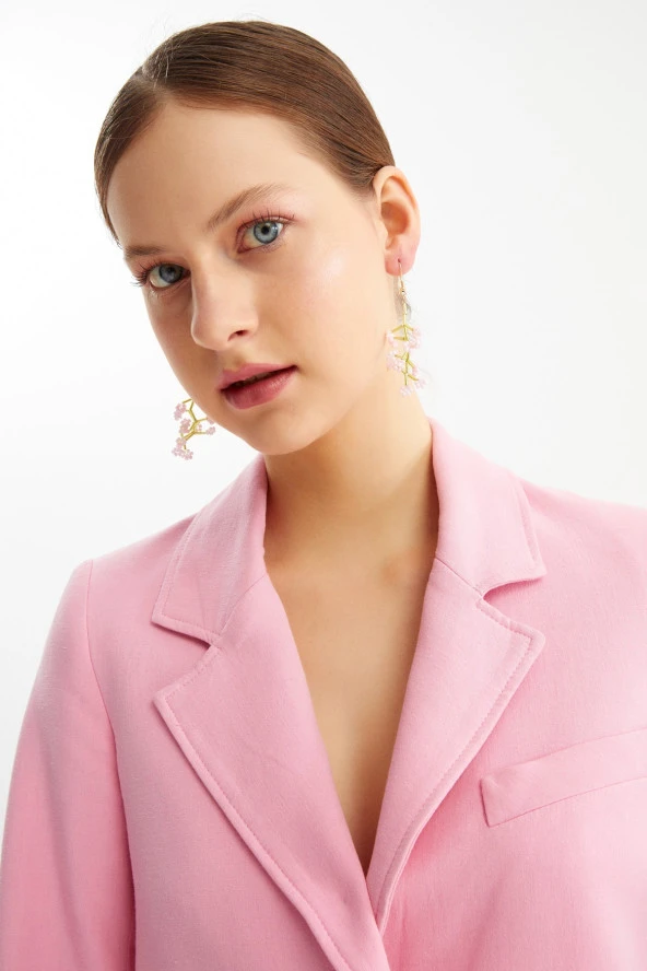 Limited Edition Kristal Boncuklu 100 El Yapımı Salkım Yaprak Küpe Pdmy39 - 4