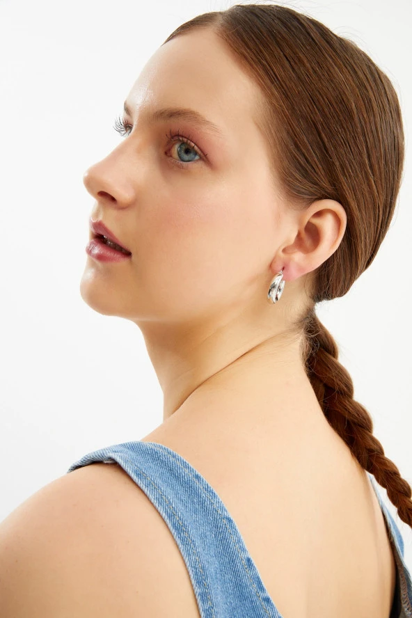 Limited Edition Halka Small Silver Küpe Pdmy29