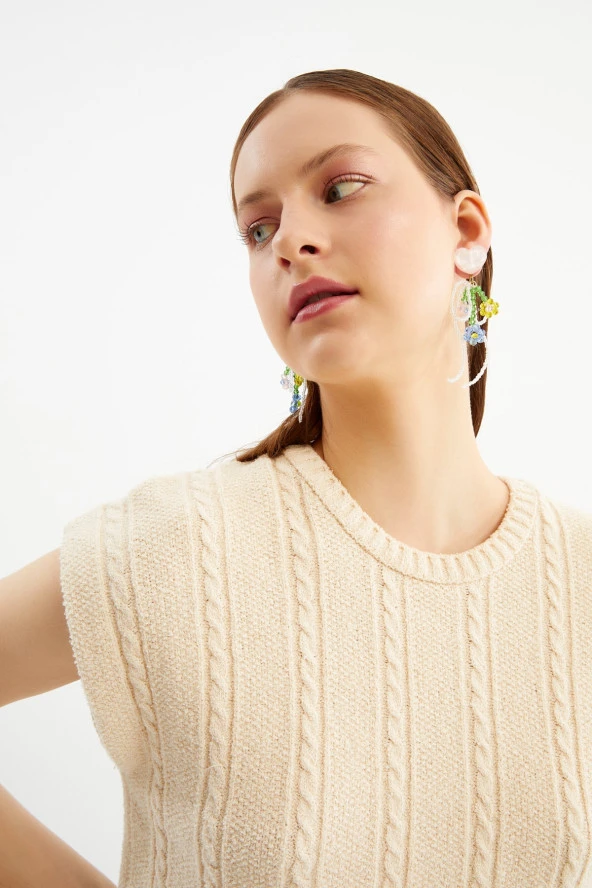 Limited Edition Kristal Boncuklu 100 El Yapımı Pembe Kalpli Küpe Pdmy35 - 3