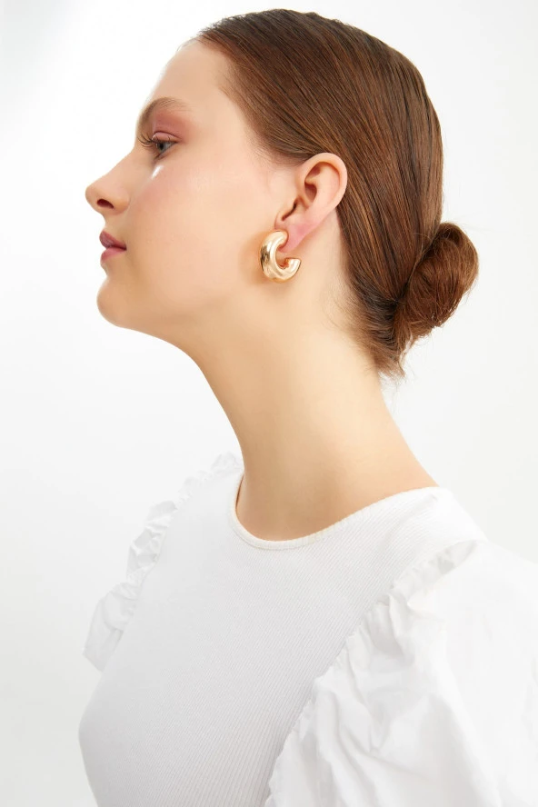 Limited Edition Yarım Halka Xl Rose Küpe Pdmy25 - 2