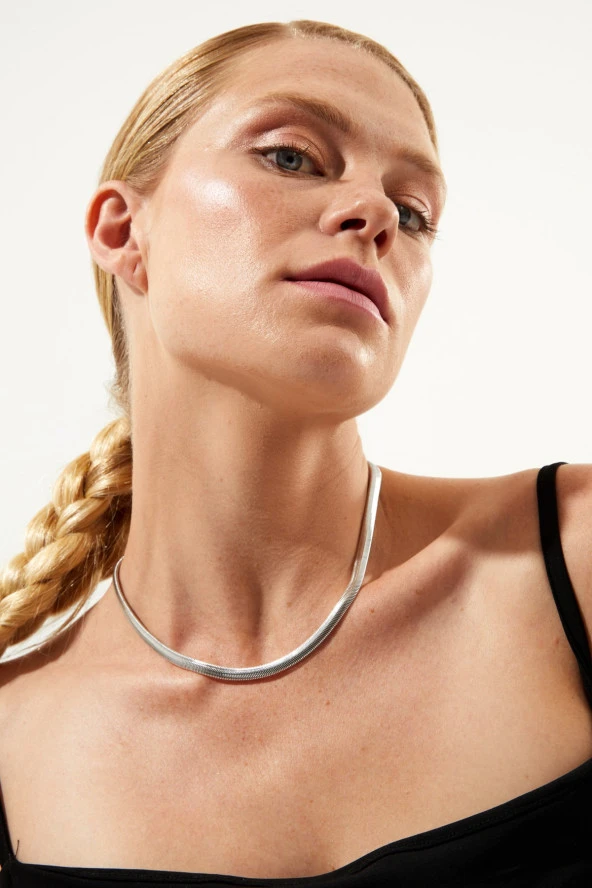 Tif Serisi Gümüş Renk Kadın Kolye Pdmk7 - 4