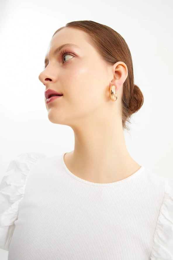 Limited Edition Yarım Halka Xl Rose Küpe Pdmy25 - 4