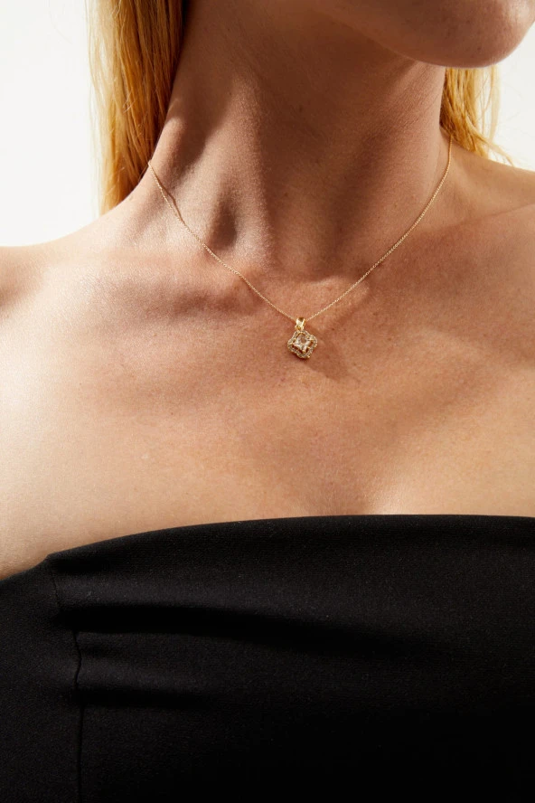 Baget Taşlı Kadın Kolye Pdmz12 - 4