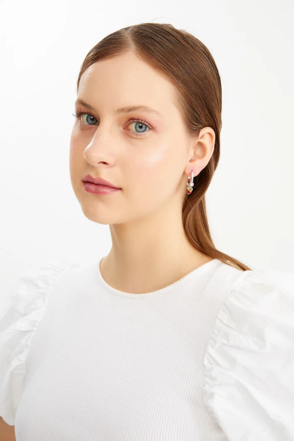 Limited Edition Shakira Salsa Serisi Çelik Renkli Taşlı Küpe Pdmy21 - 3