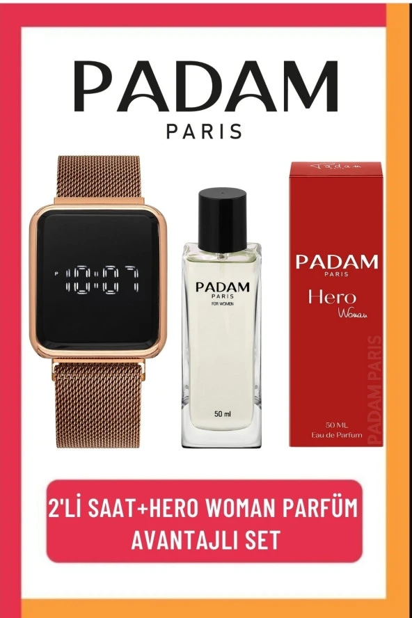 2li Hero Woman Kadın Parfüm Ve Dokunmatik Dijital Kol Saati Seti(hediye) Pdmprfbs09