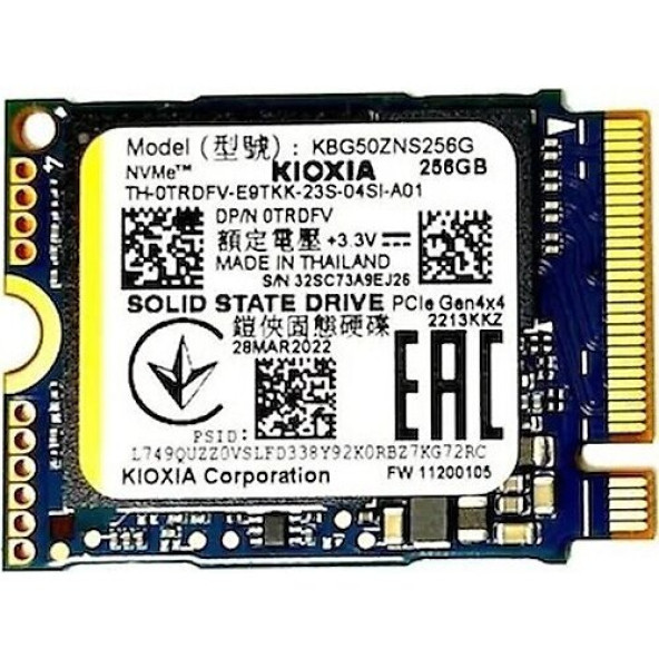 KIOXIA PCIE 4.0 256GB 3400/1900 MB/S M.2 SSD KBG50ZNS256G