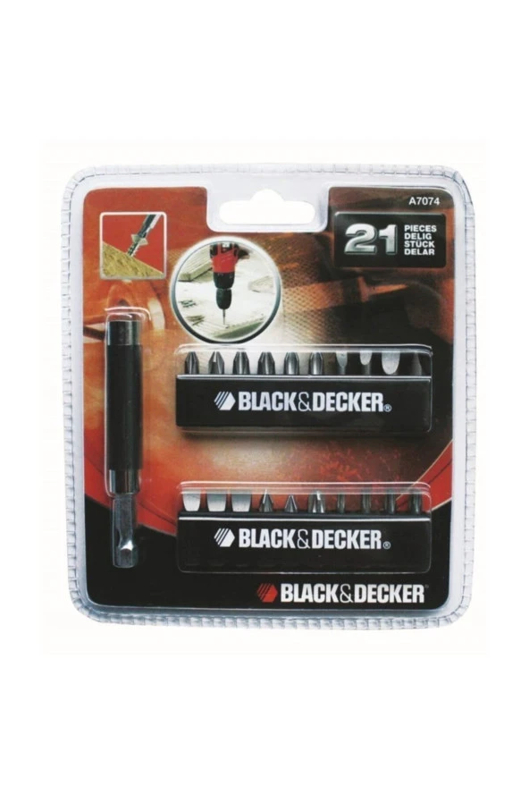 Black decker A7074 21 Parça Vidalama bits Uç Seti