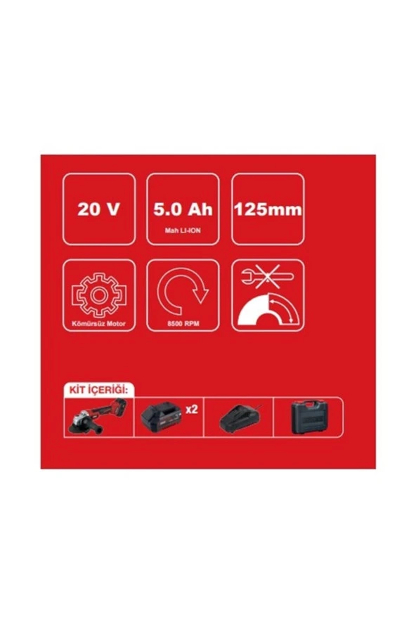 Attlas Pro Atbl 18 AG-502C Akülü Taşlama Kömürsüz 20V 5 Amper - 3