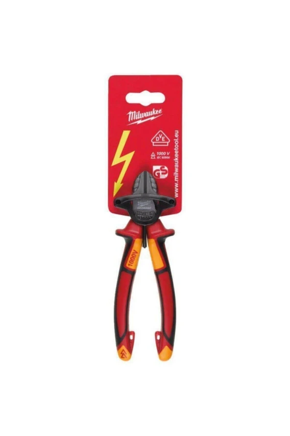 Milwaukee T4932464567 Ağır Hizmet Tipi Vde Elektrikçi, Izoleli Yan Keski 160mm