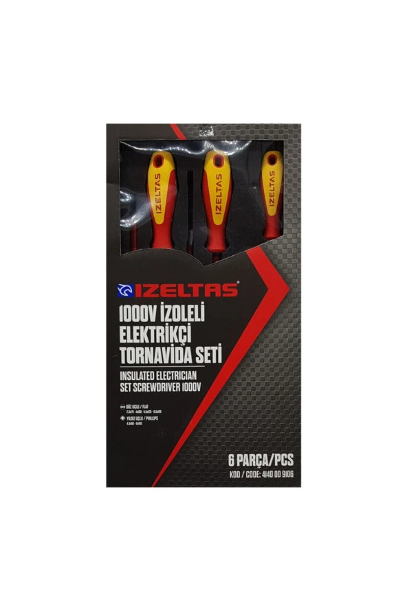 İzeltaş 4140009106 1000V Izoleli Elektrikçi Tornavida Seti 6 Parça - 2